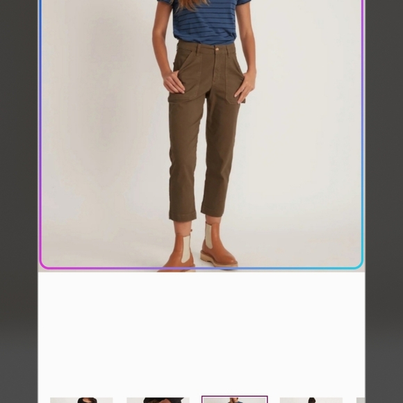 Marine Layer Maya Slim Straight Utility Pant In Olive 4 - Picture 3 of 13